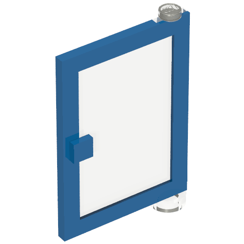 Door 1 x 4 x 5 Right with Trans-Clear Glass (Blue)