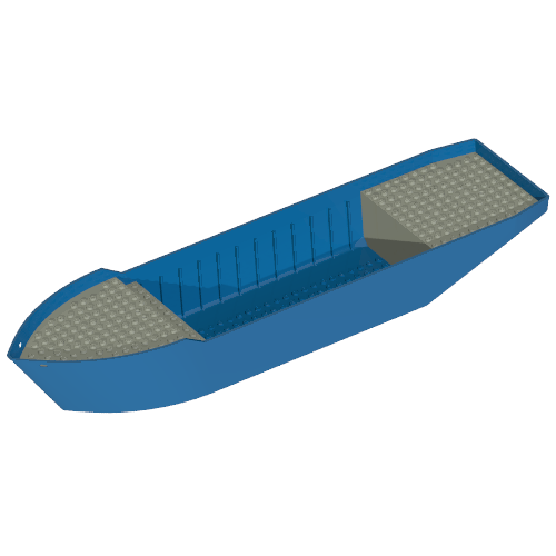 Boat 52 x 12 x 6 1/3 [Complete Assembly] (Blue)
