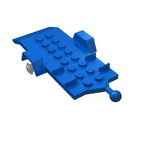 Vehicle Base, Trailer 4 x 8 Bed with White Wheels (Blue)