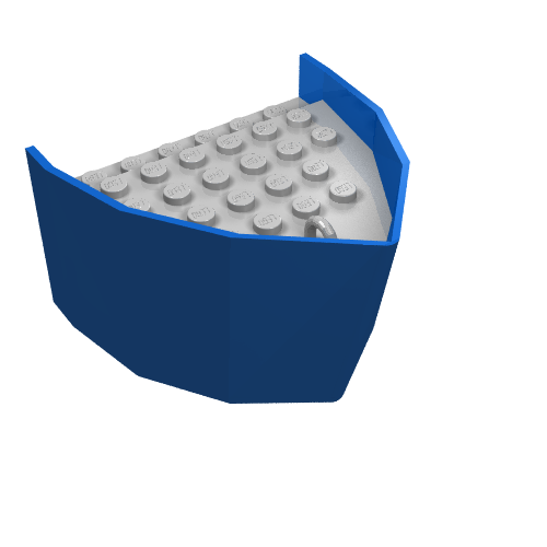 Boat Hull Section, Bow 6 x 8 x 3 1/3 with Light Gray Deck (Blue)