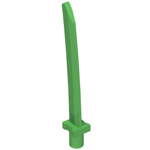 Weapon Sword Blade with Bar, Square Crossguard (Bright Green)