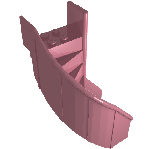 Stairs 6 x 6 x 9 1/3 Curved Enclosed (Pink)