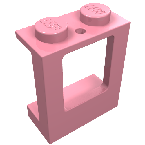 Window 1 x 2 x 2 Plane, Solid Studs (Pink)