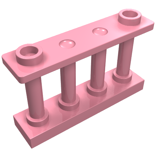Fence Spindled 1 x 4 x 2 [2 Top Studs] (Pink)