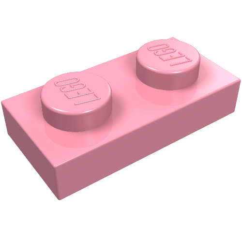 Plate 1 x 2 (Pink)