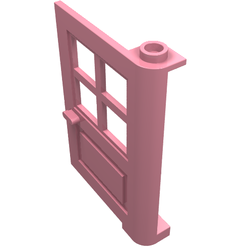 Door 1 x 4 x 5 with 4 Panes, Squared Base (Pink)