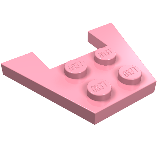 Wedge Plate 3 x 4 without Stud Notches (Pink)