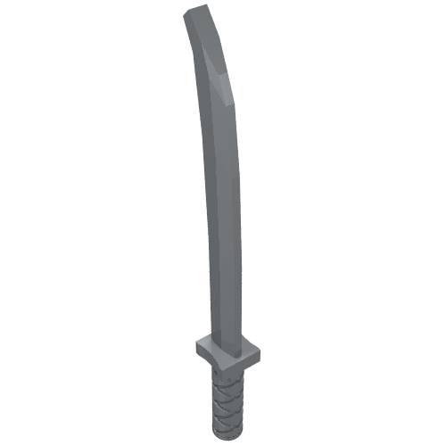 Weapon Sword / Katana / Shamshir with Uncapped Pommel [Square Guard] (Pearl Light Gray)
