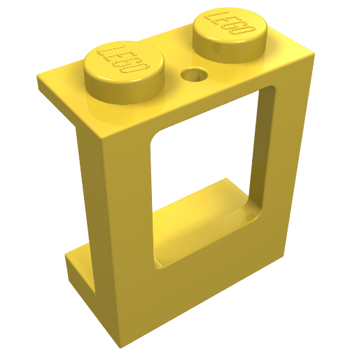 Window 1 x 2 x 2 Plane, Solid Studs (Yellow)