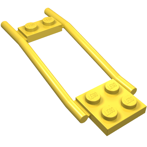 Animal / Creature Accessory, Horse Hitching, 1 x 2 Plate and 2 x 2 Plate [Studded] (Yellow)