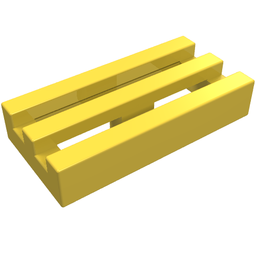 Tile Special 1 x 2 Grille without Bottom Groove (Yellow)