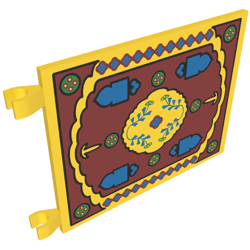 Flag 6 x 4 with Clips with Oriental Rug Print (Yellow)