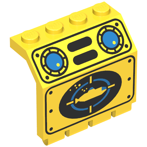 Hinge Panel 2 x 4 x 3 1/3 with Yellow Submarine Print (Yellow)