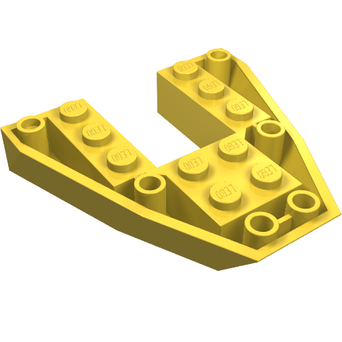 Brick Wedged, Sloped Inverted 6 x 6 x 1 Boat Bow (Yellow)