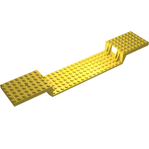 Vehicle Base, Train 6 x 34 Split-Level with Bottom Tubes (Yellow)