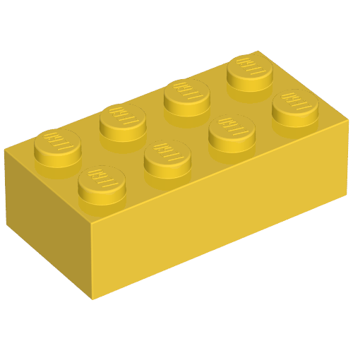 Brick 2 x 4 without Cross Supports (Yellow)