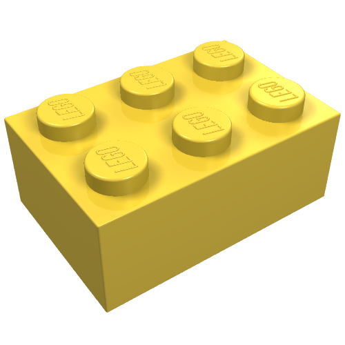 Brick 2 x 3 without Cross Supports (Yellow)