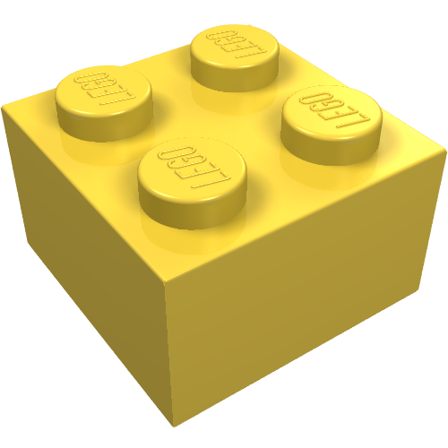 Brick 2 x 2 without Inside Ridges (Yellow)