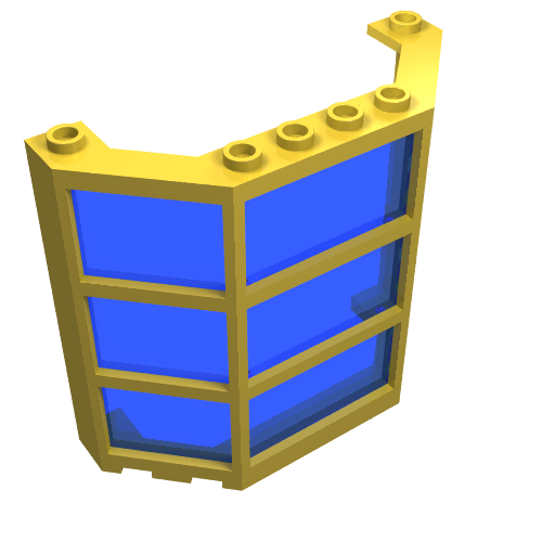 Window Bay 3 x 8 x 6 with Trans-Dark Blue Glass (Yellow)