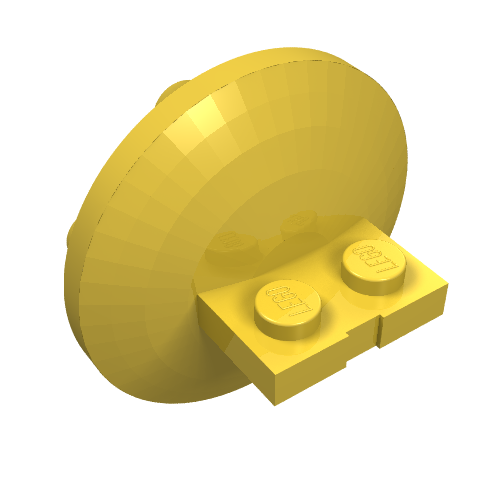 Plate Special 1 x 2 with 4 x 4 disk at 90 degrees (Yellow)