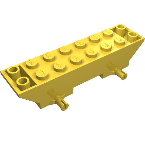 Vehicle Base 2 x 8 x 1 1/3, Inverted Slope Double (Yellow)