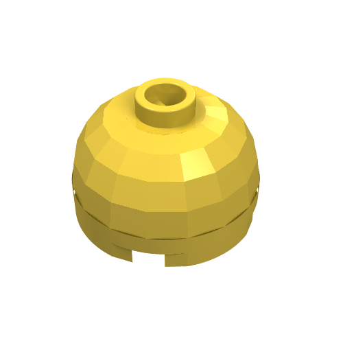 Brick Round 2 x 2 Dome Top, Blocked Open Stud, No Bottom Axle Holder (Yellow)