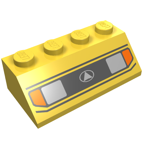 Brick Sloped 45° 2 x 4 with Headlight Print (Yellow)