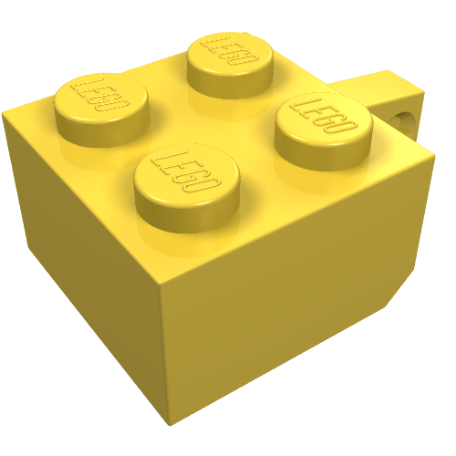 Hinge Brick 2 x 2 Locking with 1 Finger Vertical [No Axle Hole] (Yellow)