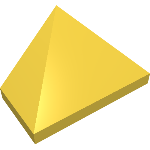 Brick Sloped 45° 2 x 1 Triple with Hollow Underside (Yellow)