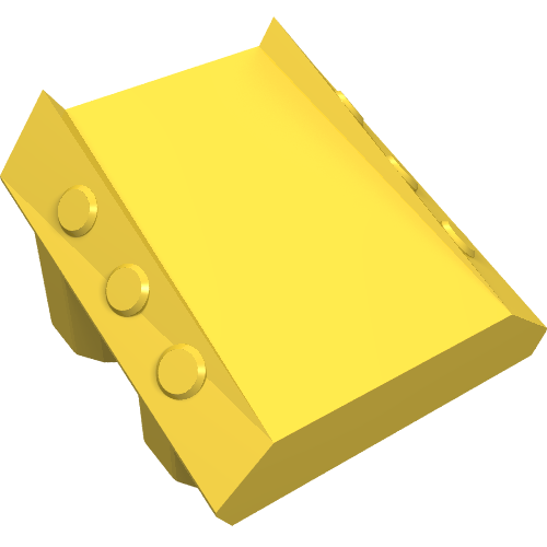 Brick Sloped 2 x 2 No Studs, with 3 Side Pistons Raised Edges (Yellow)