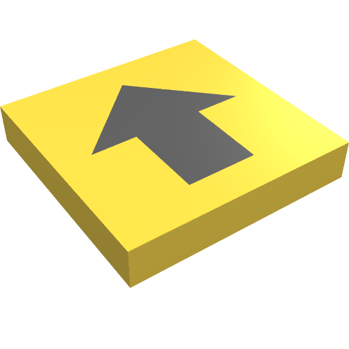 Tile 2 x 2 with Black Wide Arrow Print (Yellow)