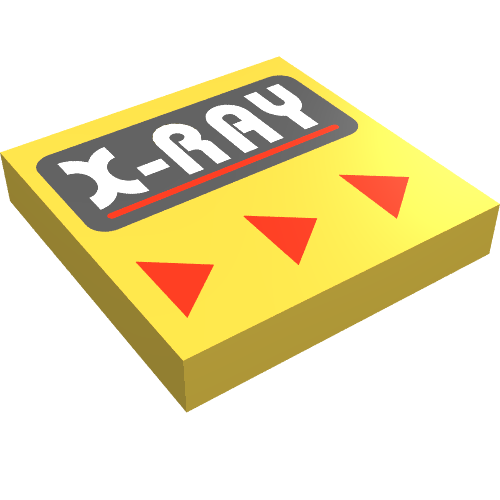 Tile 2 x 2 with "X-RAY" Print (Yellow)
