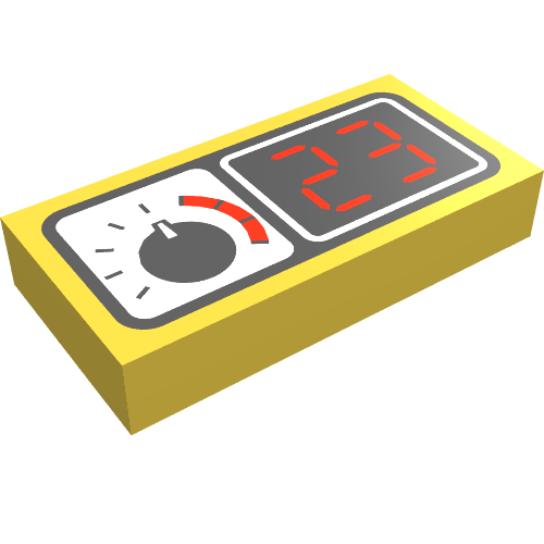 Tile 1 x 2 with Gauge and "23" Print (Yellow)