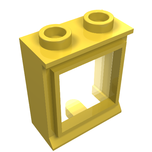 Window 1 x 2 x 2 Classic, Short Lip [with Glass] (Yellow)