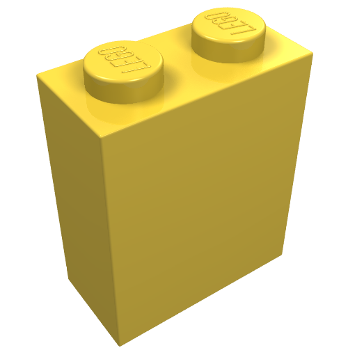 Brick 1 x 2 x 2 with Inside Axle Holder (Yellow)
