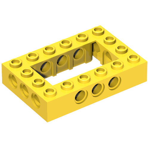 Technic Brick 4 x 6 with 2 x 4 Opening (Yellow)