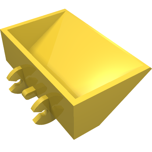 Construction Vehicle Bucket Smooth 3 x 5 x 1 & 1/3 (Yellow)