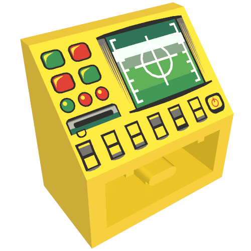 Brick Sloped Inverted 45° 2 x 2 with Radar and Disk Slot Print (Yellow)