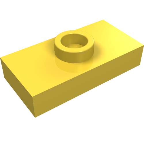 Plate Special 1 x 2 with 1 Stud without Groove (Jumper) (Yellow)