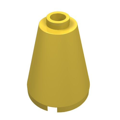 Cone 2 x 2 x 2, Blocked Open Stud (Yellow)