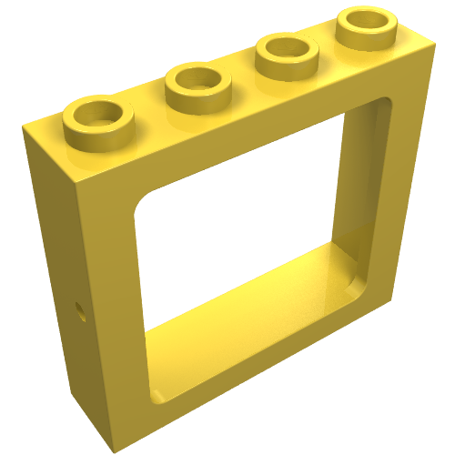 Window 1 x 4 x 3 Train with All Studs Hollow (Yellow)