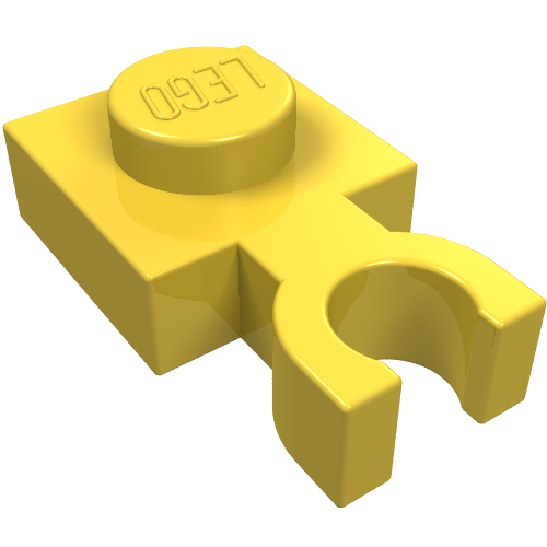 Plate Special 1 x 1 with Clip Vertical [Thin U Clip] (Yellow)