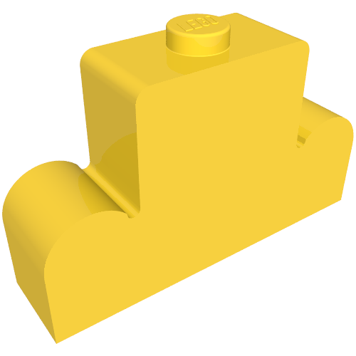 Brick Curved 1 x 4 x 2 Centre Stud Top (Yellow)