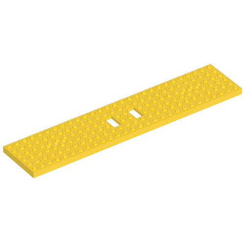 Vehicle Base, Train 6 x 28 with Two 1 x 2 Openings [3 Round Holes Each End] (Yellow)