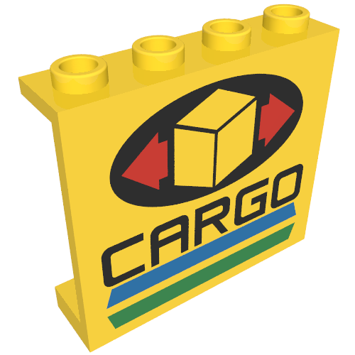 Panel 1 x 4 x 3 with Cargo Print (Yellow)