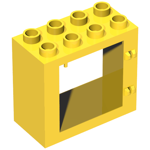 Duplo Door / Window Frame Flat Front Surface (Yellow)