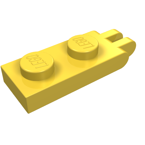 Hinge Plate 1 x 2 with 2 Fingers and Solid Studs (Yellow)