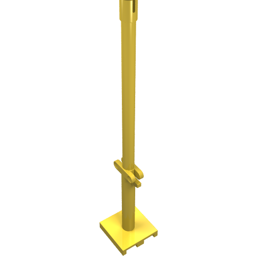 Boat, Mast 2 x 2 x 9 2/3 Bar with Slot on Top and 2 Finger Hinge on Two Sides (Yellow)