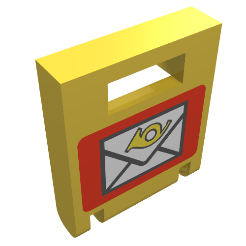 Box 2 x 2 x 2 Door with Slot and Mailbox Print (Yellow)