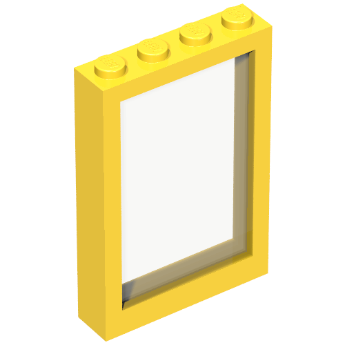 Window 1 x 4 x 5 with Fixed Glass (Yellow)